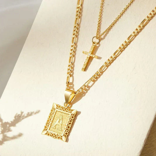 Kors Initial Halsband Set | Guld