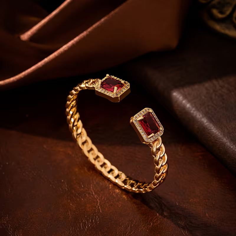 Veloria Rubin Öppen Armband | Guld