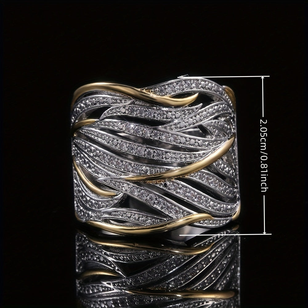 Silver och Guld Vävd Band Ring