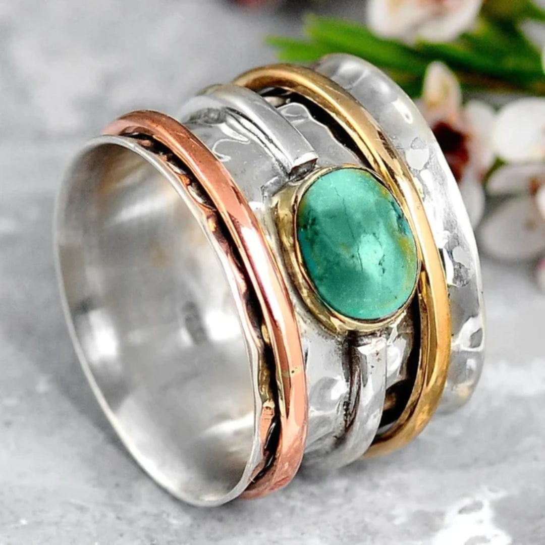 Silver Guld och Roséguld Bezel Accent Ring