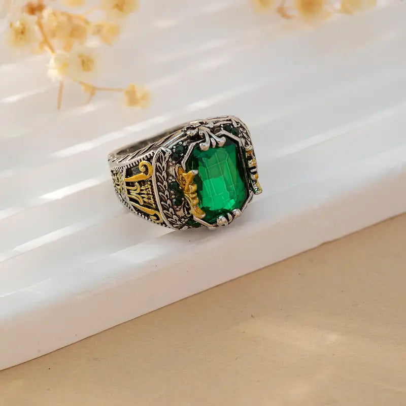 Silver Smaragd Vintage Ring