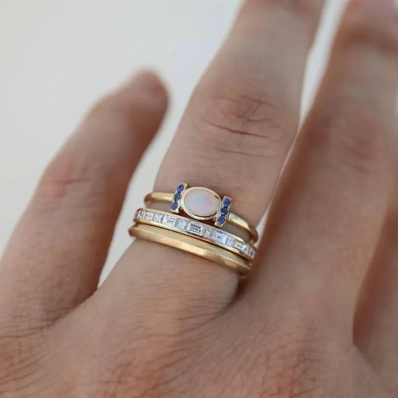 Guld Stacked Bezel Ring Set