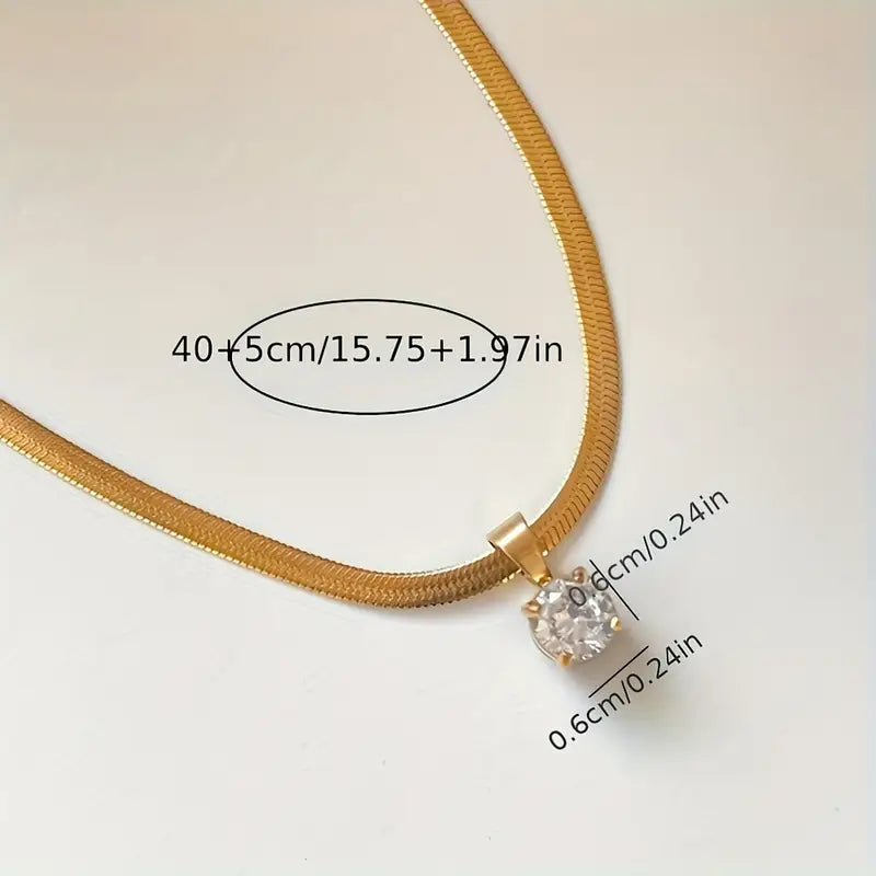 Elegant Rhinestone Hänghalsband | Guld