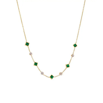 Guld Smaragd Geometrisk Station Halsband