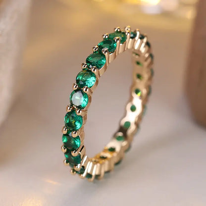 Guld Smaragd Evighet Ring