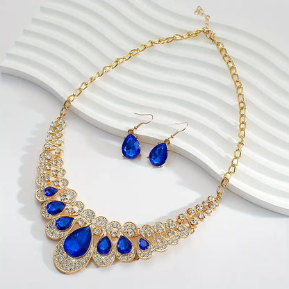 Maevina Safir Smycke Set | Guld
