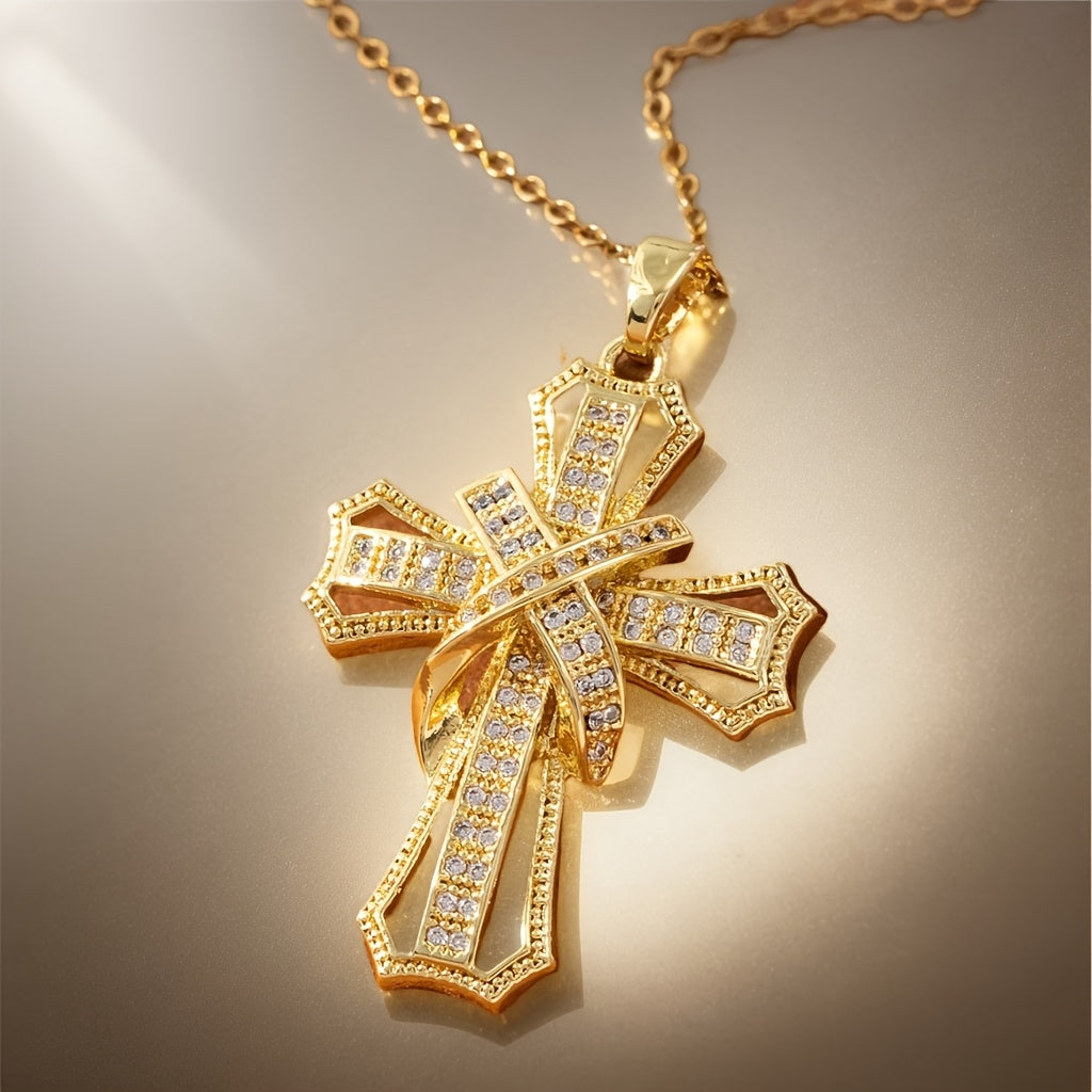 Radiant Kors Hänghalsband | Guld