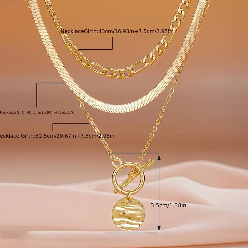 Savira Textured Coin Lagrad Halsband | Guld