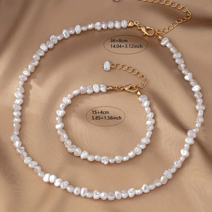 Barock Pärlhalsband & Armband Set