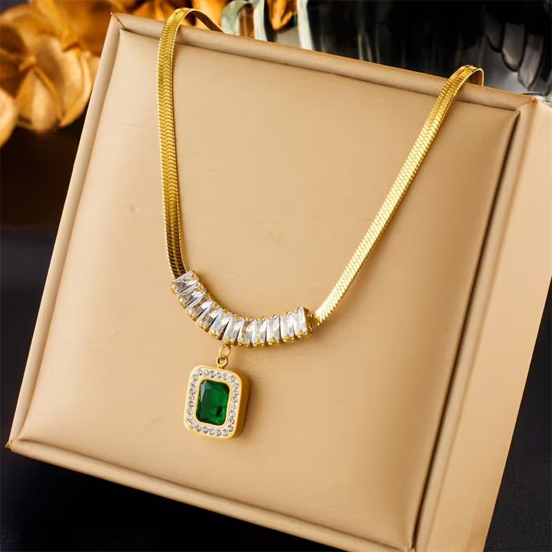 Regalia Prism Smaragd Halsband | Guld