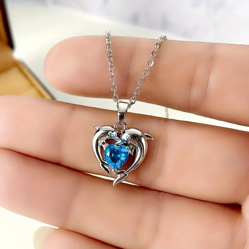 Oceanheart Twins Halsband | Vitguld