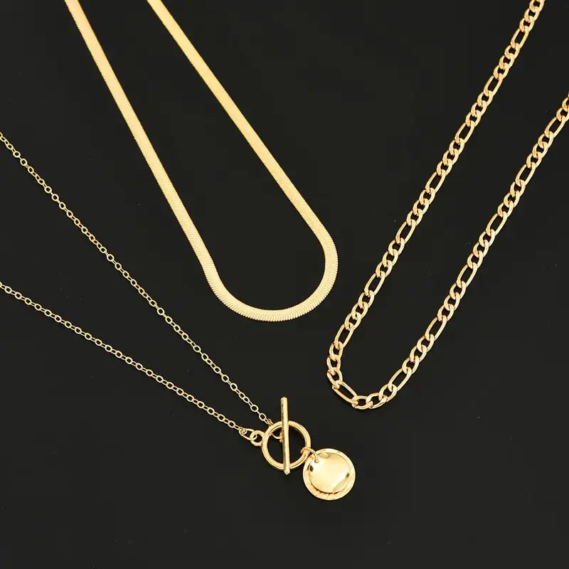 Savira Textured Coin Lagrad Halsband | Guld