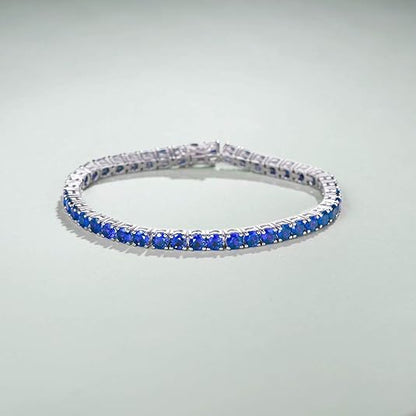 Safir Tennisarmband | Vitguld