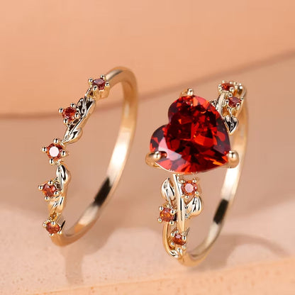 Redvine Hjärta Accent Ring Set | Guld