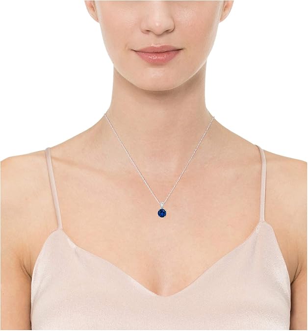 Rundslipning Safir Halsband | Vitguld