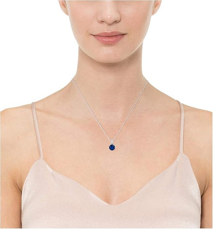 Rundslipning Safir Halsband | Vitguld