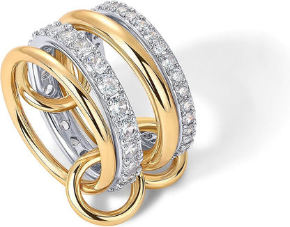 Interlock Stack Ringar | Guld