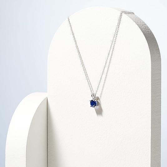 Rundslipning Safir Halsband | Vitguld