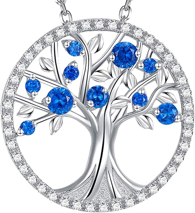 Tree av Life Safir Halsband | Vitguld