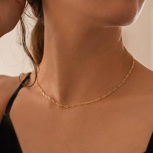 Paperclip Lagrad Rubin Halsband | Guld