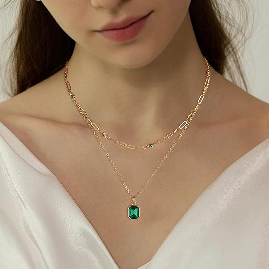Smaragd Clover Hänghalsband | Guld