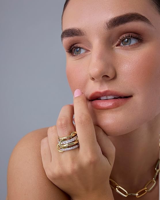 Interlock Stack Ringar | Guld