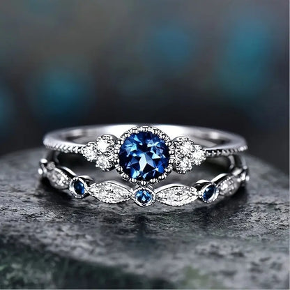 Sapphriel Kronring Set | Vitguld