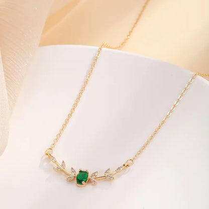 Guld Smaragd Minimalistisk Halsband