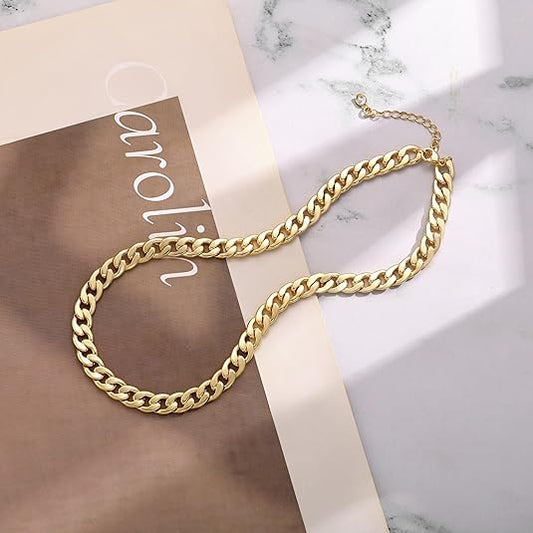 Grov Cubansk Länk Halsband | Guld