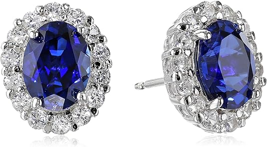 Oval Vit Safir Örstift | Vitguld