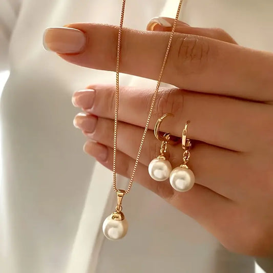 Elegant Graceful Pärlhalsband Set