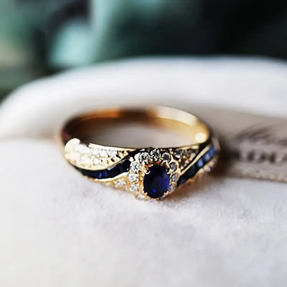 Guld Safir Band Ring