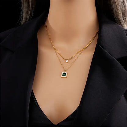 Guld Smaragd Lagrad Halsband