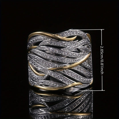 Silver och Guld Vävd Band Ring