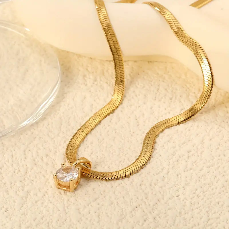 Elegant Rhinestone Hänghalsband | Guld