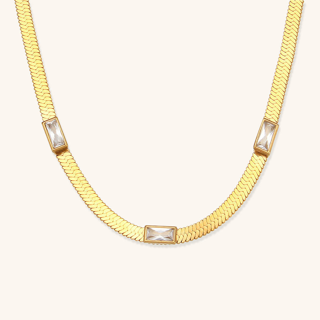 Eve Herringbone Guld Halsband