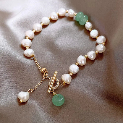 Freshwater Pärl & Jade Armband