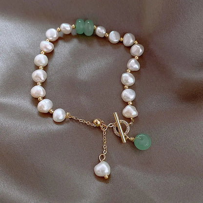 Freshwater Pärl & Jade Armband