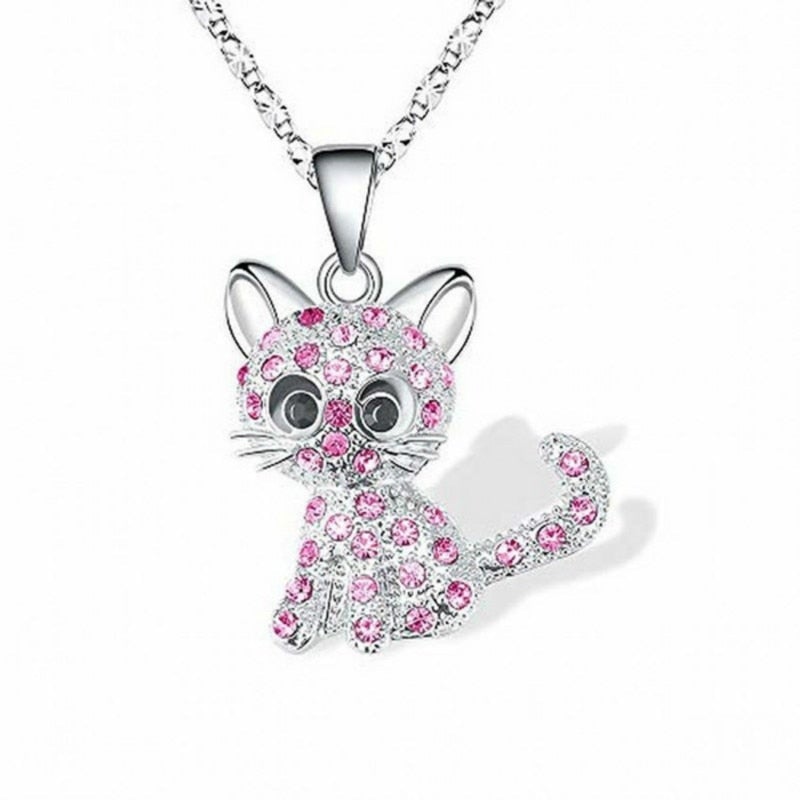 Silver Bebiskattungar och Färgad Zirkonia Halsband