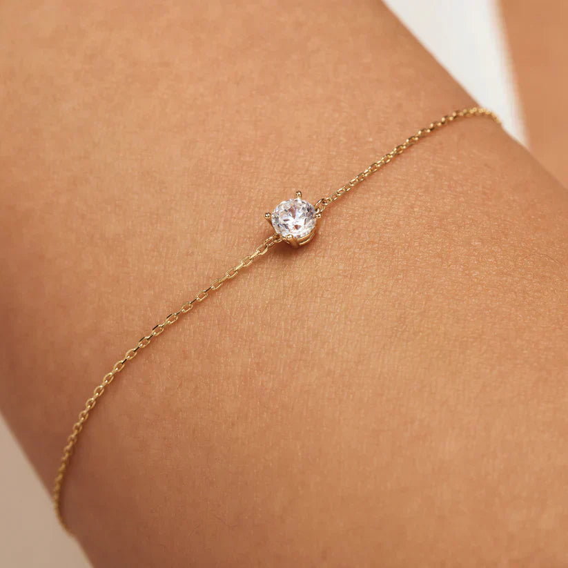 Cléa Moissanite Sten Armband | Guld
