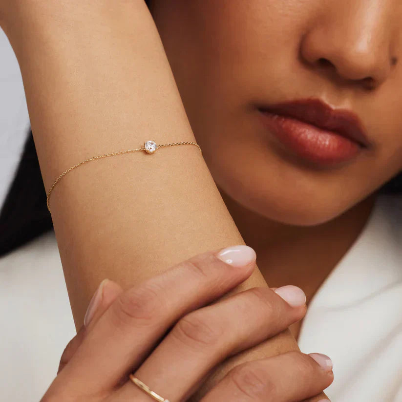 Cléa Moissanite Sten Armband | Guld