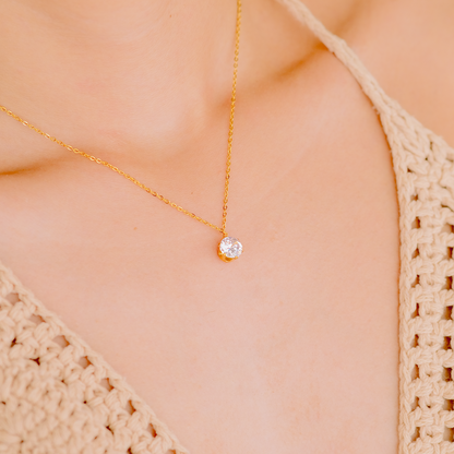 Kyla Solitär Guld Halsband