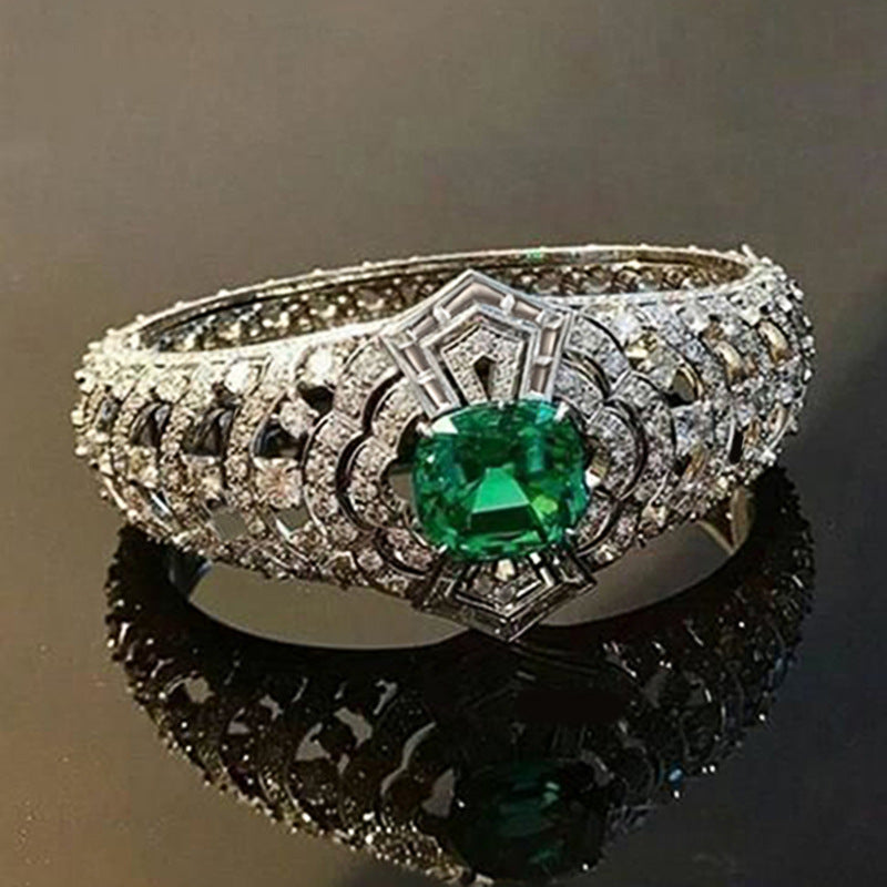Smaragd Art Deco Ring | Vitguld