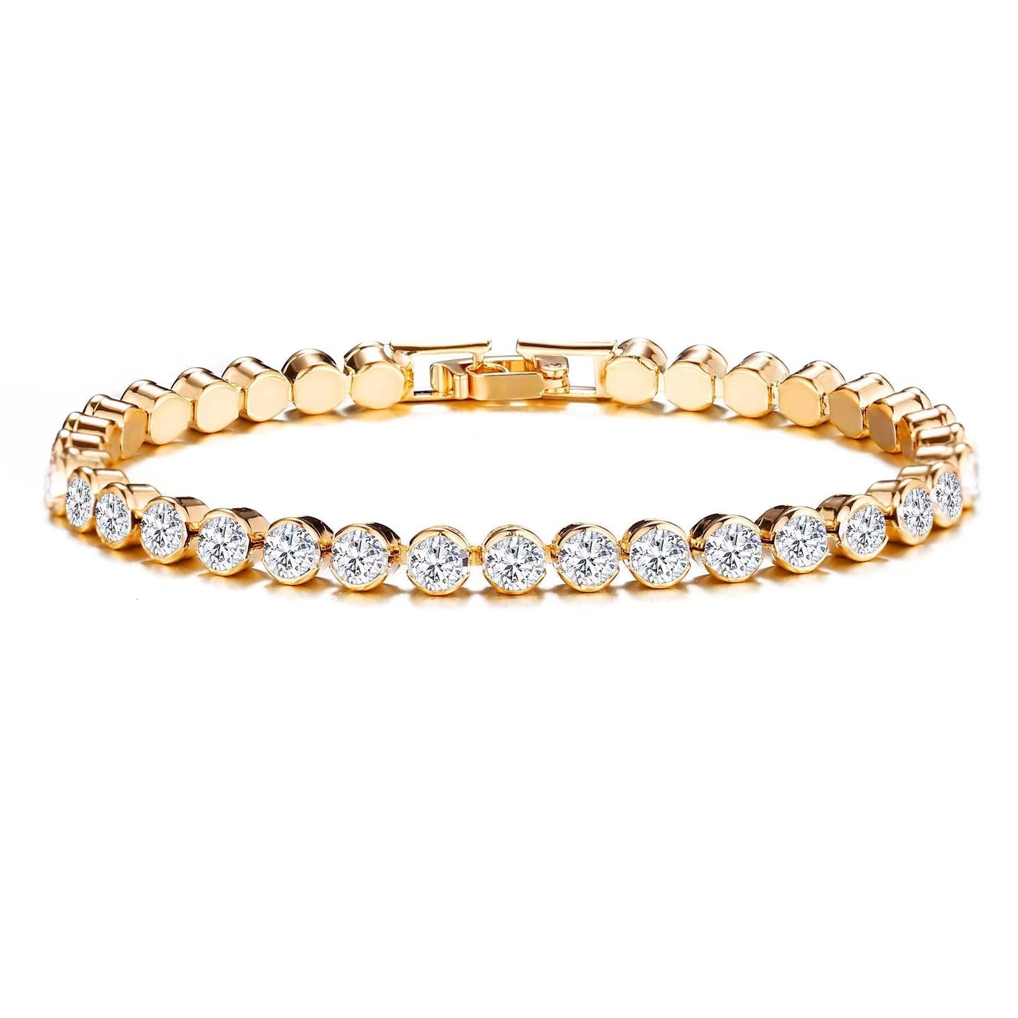 Rundslipning Tennisarmband | Guld