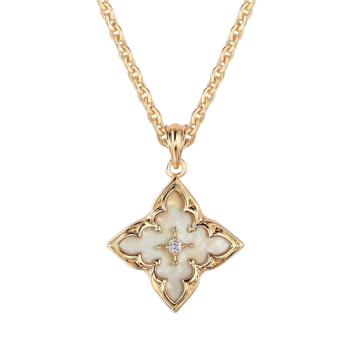 Blå Clover Hänghalsband | Guld