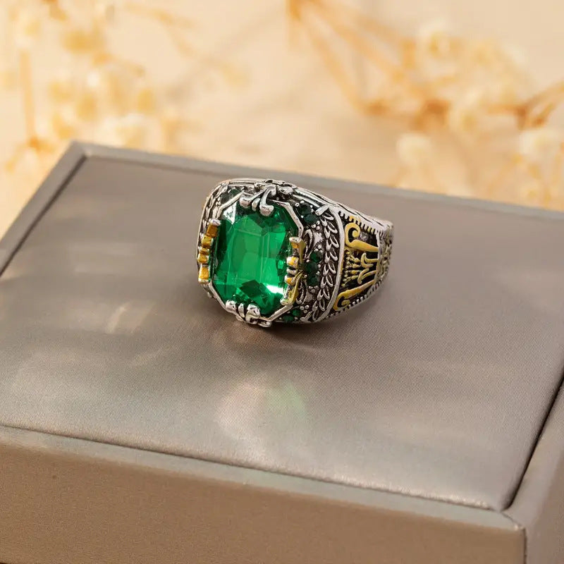 Silver Smaragd Vintage Ring