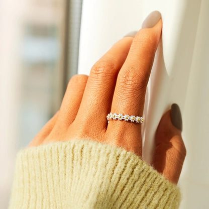 Silver Blommig Ring