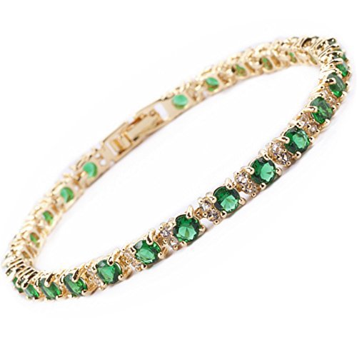 Smaragd Trio Tennisarmband | Guld