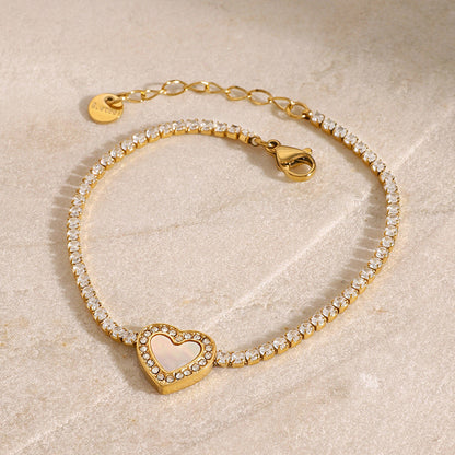 Cameron Diamant Hjärta Tennisarmband