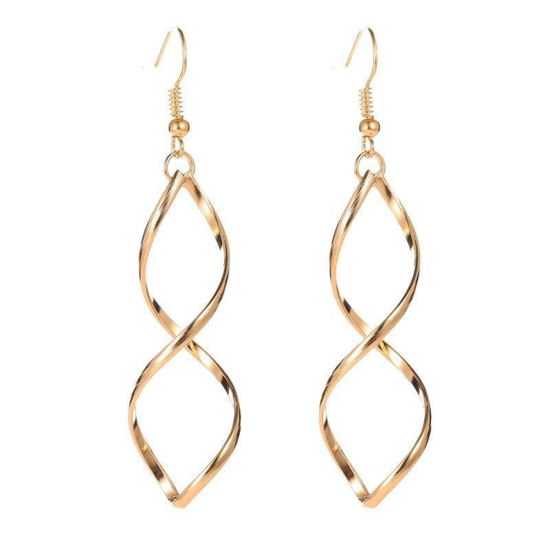 Spiral Dangle Örhängen | Guld